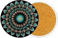 2Pack Mandala Ceramic Coasters Absorbent Coasters for Drinks with Cork Base, Mandala Coaster for Table Office Desk Decor Coffee Cup Wine Beer Bar Cup Mat 3.9 Inch, Datura Gifts for Women, Men, Dad