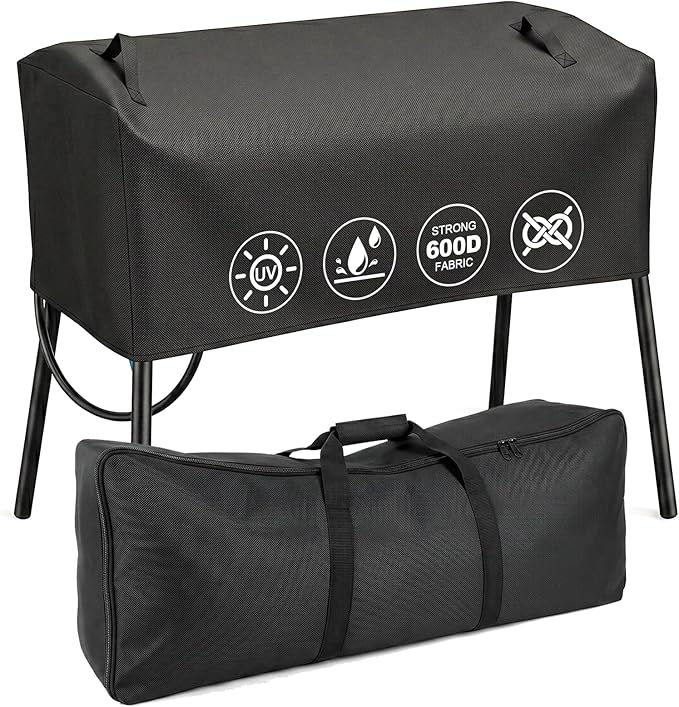 QuliMetal Patio Cover and Carry Bag for Camp Chef 3 Burner Stoves, Tundra Pro 16, SPG90B, PRO90, TB90LWG – Heavy Duty 600D Stove Cover and Bag for Camp Chef Pro 90X
