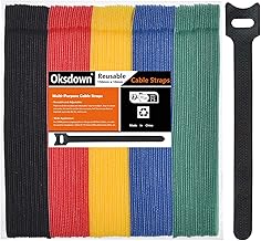 100 Pack 5 Color Reusable Cable Ties Multi Color Releasable Cable Straps Adjustable Hook and Loop Colorful Cable Wire Tidy for PC Cable Management