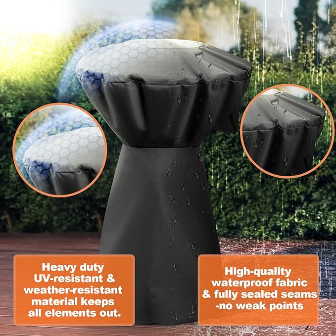 Heater Cover for Cuisinart COH-500 Portable Tabletop Heater, Replacement for Cuisinart CHC-501 Tabletop Patio Heater Cover, Durable 600D Waterproof Snowproof Rip-Resistant Polyester