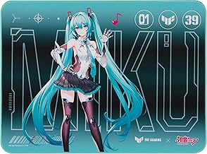 ASUS TUF Gaming P1 Hatsune Miku Edition Portable Gaming Mouse Pad – 10” x 8” (Medium Size), Aqua, Protective Coating, Water-Resistant Surface, Durable Anti-Fray Stitching, Non-Slip Rubber Base