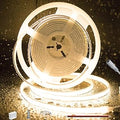 PAUTIX COB LED Strip Neon Rope Light 16.4ft/5m, 2700K Warm White 504 LEDs/m 24V,Silicone LED Neon Light IP68 Waterproof for Outdoor Indoor Lighting Decor(Power Supply NOT Included)