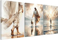 3 Pcs Christian Wall Art Jesus Decor Christ Religion Canvas Wall Decor Jesus Art Pictures Posters Prints Religious Paintings Room Decor for Church Prayer Room Christian Schools Hospitals 24''x16''