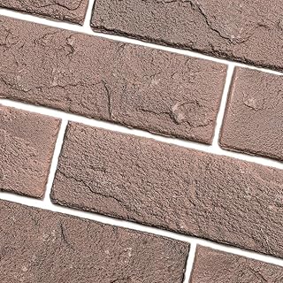 60 Red/Brown Thin Brick Wall Tiles, Clay Manufactured Faux Brick Veneers for Bedroom, Bathroom, Kitchen, Fireplace and Fence Wall Panels (8.5 sq.ft)