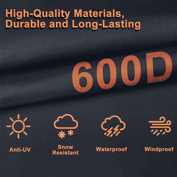 Fire Pit Heater Cover for Cuisinart COH-600 Chimenea Propane, 31"x 31"x 48" Cuisinart CHC-601 Chimenea Waterproof Snowproof Heater Cover, 600D Patio Heater Covers