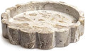 Beige Scalloped Marble Tray - 8 Inch Round Stone Vanity Tray for Perfume & Jewelry, Marble Dish for Bathroom Countertop & Kitchen Counter, Brown Decorative Tray for Bathroom & Kitchen, Modern Catchall