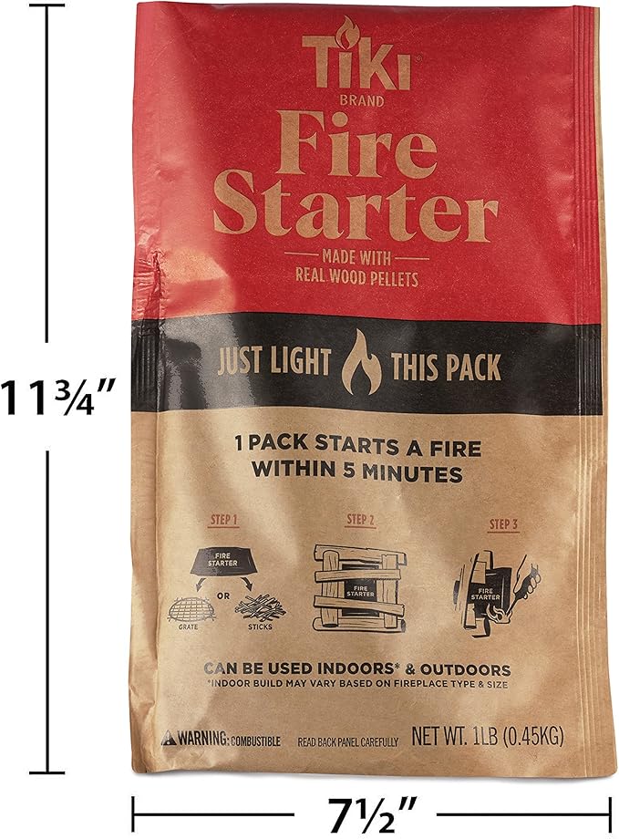 Tiki Fire Starter 10-Pack – Easy-to-Use Wood Pellet Fire Starters for Smokeless Outdoor Fire Pits & Indoor Fireplaces, Quick Lighting for Smokeless Fires, Ideal for Camping, Backyard, and Fireplaces