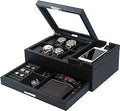 Mens Jewelry Box Valet Tray with Drawer and Charging Station Organizer,Nightstand Organizer for Men Jewelry Tray,Catchall Tray for Men Accessories