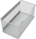 Ybmhome Wire Mesh Magnetic Storage Basket, Trash Caddy, Container, Desk Tray, Office Supply Organizer Silver for Refrigerator/Microwave Oven or Magnetic Surface in Kitchen or Office (1, Large)