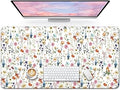 Large Mouse Pad for Desktop, Cute Desk Mat Pad Protector for Work & Gaming, Aesthetic Pretty Anti-Slip Laptop Blotter Cover for Office School Home Supplies, Wildflowers, 31.5" x 11.8"
