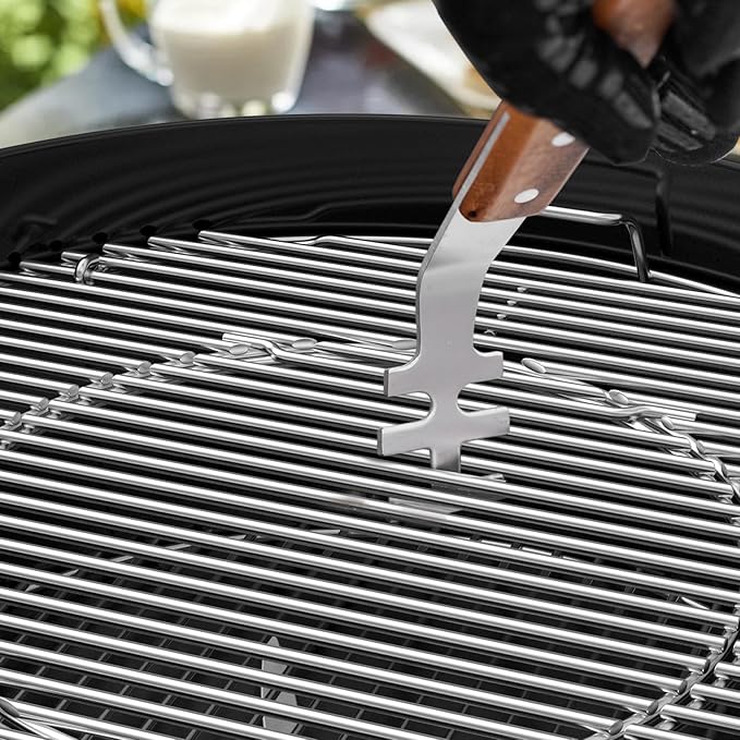 onlyfire 2 Grate Liftes, Stainless Steel Cooking Grid Lifter Gripper Picker Grill Accessories BBQ Utensil Universal Grill Tool for Cast Iron and Stainless Steel Grates