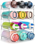 spospo Water Bottle Organizer for Cabinet, 4 Pack Water Bottle Organization and Storage Shelf, Plastic Water Bottle Holder Rack for Fridge, Kitchen, Desktop