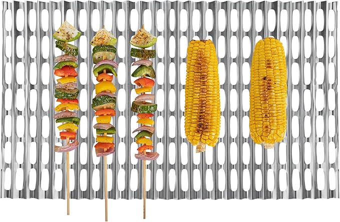 Restaurantware Foil Lux 19.7 x 12 Inch Barbecue Grill Liners 10 Disposable Grill Sheets - Easy-To-Use Oven-Ready Aluminum Grill Liners Heat-Tolerant Fits Most Standard Grills