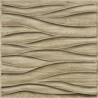 STICKGOO 3D Wall Panels for Interior Wall Decor, Wood 3D Textured Wall Decor Panels, Natural Oak Wave Design Accent Wall Panels for Living Room, Office