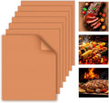 WIBIMEN Grill Mats for Outdoor Grill, Copper 7pcs Grill Mat, 100% Non-Stick PFOA Free 15.75 x 13", Heavy Duty, Reusable and Easy to Clean - Gas Charcoal & Electric BBQ