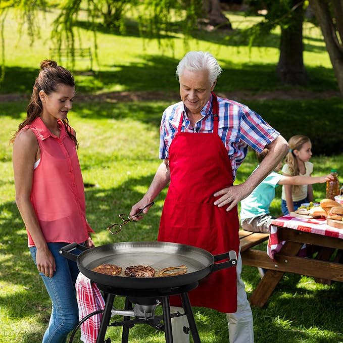 ONLYFIRE GRILLS Propane Paella Burner Stand Set with 21" Paella Pan, Outdoor Gas Stove Cooking Kit, Portable Gas Burner with Wok for Backyard Camping Tailgating RV, 4FT Hose, 60000BTU, GS300