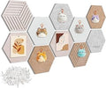 10 Pack Hexagon Cork Board Tiles Alternative, 12'' Fully Self-Adhesive Modern Felt Bulletin for Wall Decor, Frameless Pin Board for Office, Renter-Friendly Decorative Hexagon Corkboard with 30 Pins