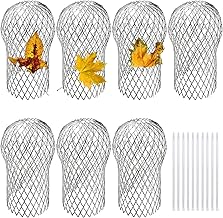 7 Pack Gutter Downspout Guard, Gutter Guard Mesh Aluminium 3.5 Inch Downspout Filter Strainer Adjustable Screen Protector for Prevent Leaf Debris Rodent Blocking, with 10 Cable Ties (7)