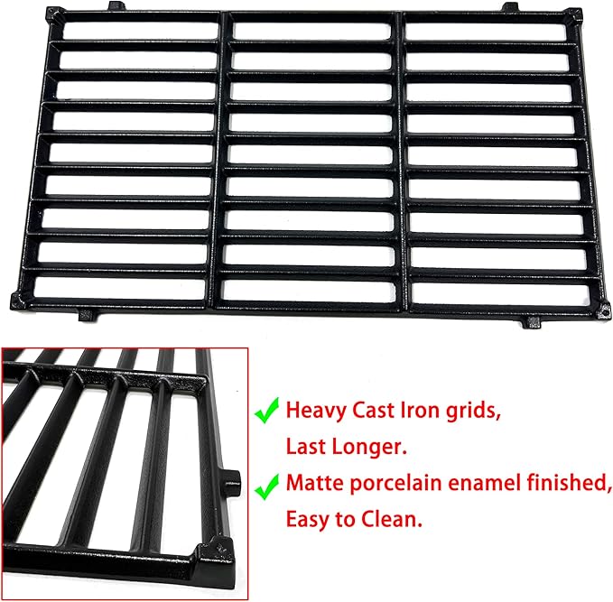 Direct Store DC131 17.5" 7637 Cast Iron Grill Grates Replacement for Weber Spirit 200 Series, Spirit E-210 S-210, Spirit II 210 Series (2017 and Newer) Gas Grills (with Front-Mounted Control Panels)