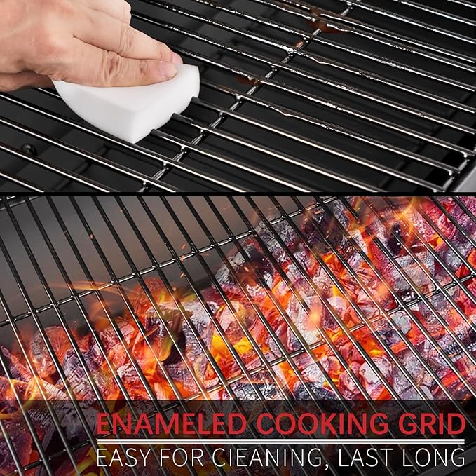 Kendane Barrel Charcoal Grill, Large Charcoal Grills with Side Shelf, Outdoor BBQ Grill,Perfect for Backyard Camping, Patio Parties, and Picnics