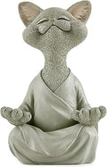 JFSM INC. 5" Whimsical Happy Cat Buddha Figurine – Zen-Inspired Resin Cat Statue – Meditating Animal Sculpture for Mindful Home or Office Decor – Peaceful Gift for Cat Lovers and Yoga Fans