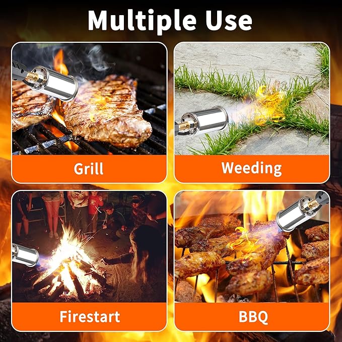 POWERFUL Grill Torch Charcoal Starter, Propane Searing Torch, Charcoal Lighter, Fire Starter, Sous Vide,Kitchen Lighter, BBQ Grill Torch Gun, Cooking Torch (Fuel Not Included)