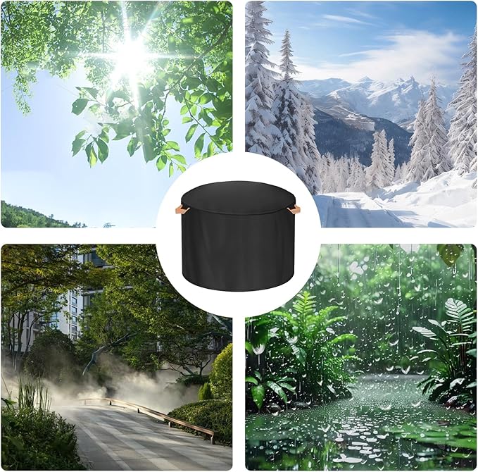 Fire Pit Cover for Solo Stove Bonfire 22 Inch，Firepit Covers Round Outdoo,600 Anti UV& Waterproof Smokeless Fire Pit Cover,for Gas/Table/Bowl Fire pits (Bonfire - 22”D x 16”H)