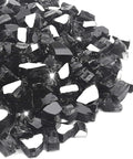 NUPICK 20 Pound Fire Glass, 1/2 Inch Reflective Fire Glass, Fit with Fire Pit and Fireplace, Black