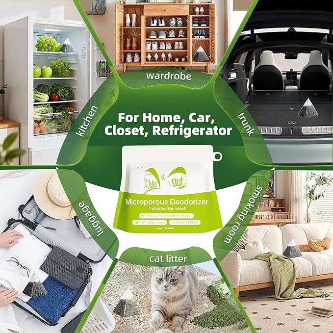 Activated Charcoal Odor Absorber 20 Pack (20 * 20g), Natural Air Purifying Bags, Refrigerator Deodorizer, Shoe & Closet Odor Eliminator, Reusable Non-Toxic Air Freshener for Home Car Basement