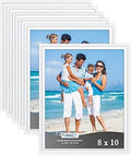 Icona Bay 8x10 Picture Frames (White, 6 Pack), Beautifully Detailed Molding, Contemporary Picture Frame Set, Wall Mount or Table Top, Inspirations Collection