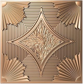 Art3d Drop Ceiling Tiles 24x24 in Bronze (12-Pack, 48 Sq.ft), 3D Wainscoting Panels Glue Up 2x2