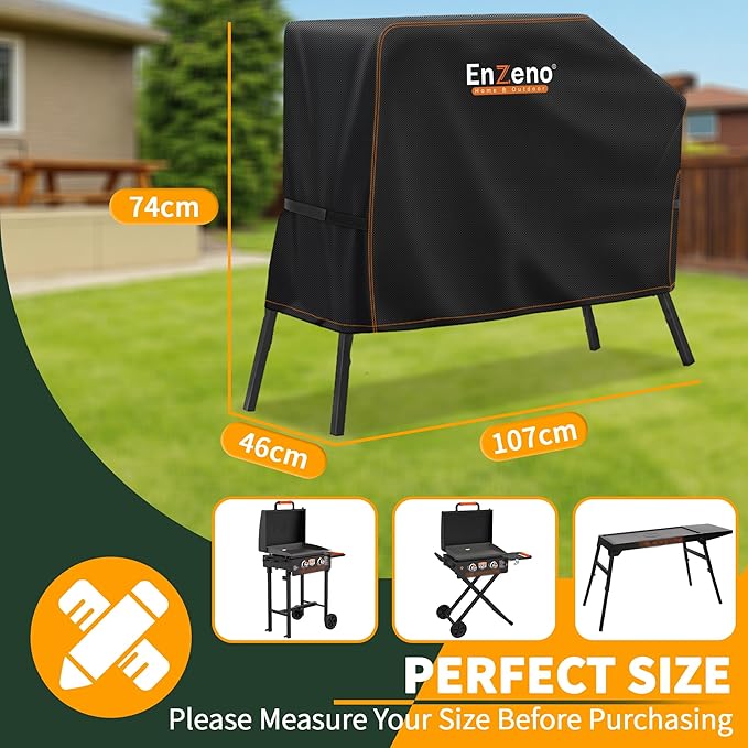 Enzeno Grill Cover for Blackstone 22 inch Griddle with Hood and Stand,Barbeque Griddle Cover Waterproof,BBQ Gas Grill Cover with Windproof Straps,Griddle Accessories for Blackstone 22 and 17 inch