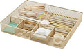 Annova Desk Top Organizer Tray for Office Organization - Metal Mesh - Storage Tray with Dividers for Pens, Desktop Accessories, Bathroom, Kitchen, Makeup and Office Supplies (Large, Gold)