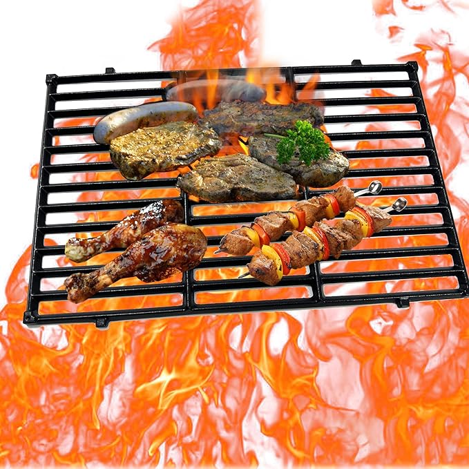 Direct Store DC132 19.5” x 12.9" Grill Grates Replacement for Weber 7524, 7528, Genesis 300 E/S 310 320 330 EP310 EP320 EP330 Gas Grill (2007-2016 ONLY), Set of 2 Cast Iron Cooking Grid Grates