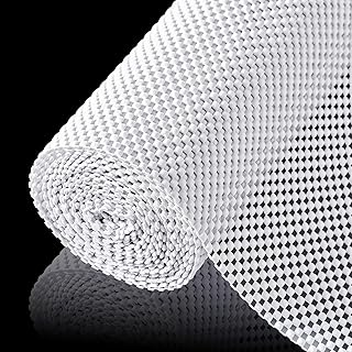 Shelf Liner for Kitchen Cabinet, Drawer Liners Non Slip Non Adhesive Thick Mat, Breathable Dresser Pantry Bathroom Protector, White, 12" x 120"