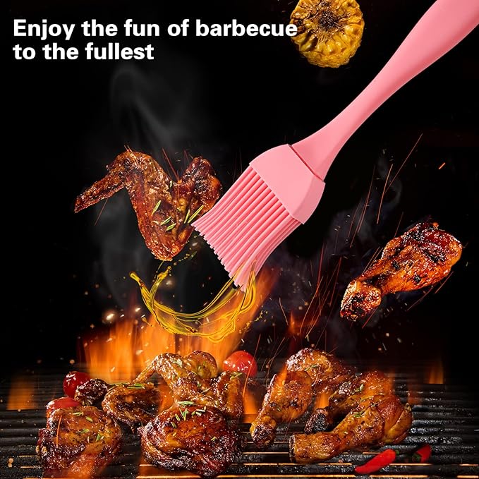 16 Pcs Silicone Basting Pastry Brush - Cooking Brush for Oil Sauce Butter Marinades, Food Brushes for BBQ Grill Kitchen Baking, Baster Brushes Baste Pastries Cakes Meat Desserts
