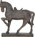 Deco 79 Polystone Horse Decorative Sculpture Prancing Home Decor Statue, Accent Figurine 14" x 4" x 15", Brown