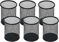 Pen Holder Pencil Holder Mesh Metal Pen Cup Holder Pencil Cup Holder for Desk Office Home Pen Organizer Black, 6 Pack