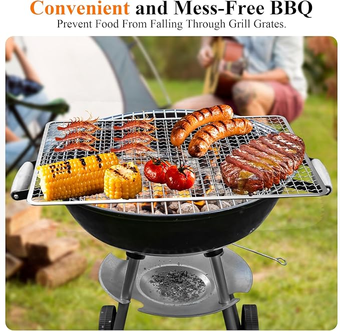 Grill Topper - Grill BBQ Disposable Grill Grates, 10 Pack Grill Mesh for Outdoor Grill Disposable Grill Topper Prevent Food from Falling Through Grill Grates - 14.5x10.6 Inch