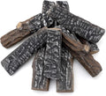 Skyflame 8 Small Piece Set of Ceramic Wood Logs and Accessories for All Types of Indoor Gas Inserts, Ventless & Vent Free, Propane, Gel, Ethanol, Electric or Outdoor Fireplaces & Fire Pits
