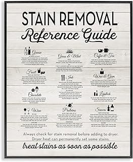 Stupell Industries 'Stain Removal Reference Guide', Framed Giclee Art, Black, 11 x 14 Inches, Easy to Hang and Sturdy, Made in USA, by Lettered and Lined