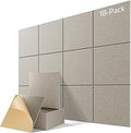 18 Pack Acoustic Panels for Walls, 12" x 12" x 0.4" High Density Self-Adhesive Soundproof Wall Panels, Sound Absorbing Foam Panels for Home & Office Studio (Camel)