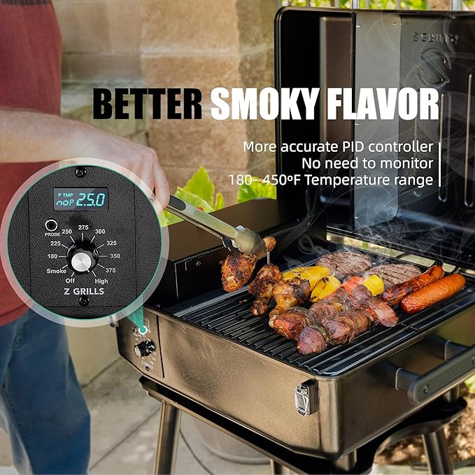 Z GRILLS 2026 200A Table Top Wood Pellet Grill, Pellet Smoker with PID V3.0 Controller, Meat Probes, 202 sq.in Cooking Area, Fit for RVs, Road Trips & Apartments