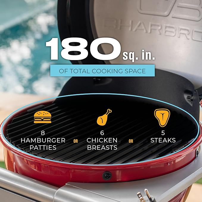 Charbroil Bistro Pro Tabletop Electric Grill, Red - 25302150