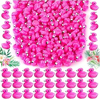 HFAYDZSW 115Pcs Mini Resin Flamingo Ducks, Flamingo Tiny Figurines for Cake Topper Garden Dollhouse Landscape Aquarium Ornaments DIY Crafts