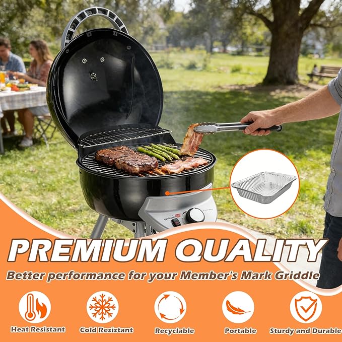 Drip Pan Liners Replacement Parts for Charbroil Bistro Pro 25302146 25302161 25302145 Electric Grill Parts, Aluminum Disposable Foil Grease Tray for Charbroil Bistro Pro Gas Grills, 10 Packs