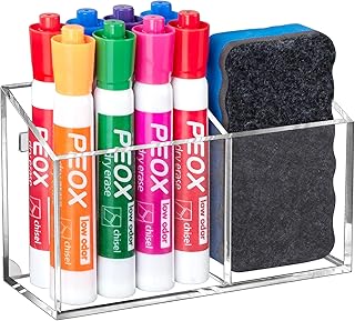 BEYGORM Magnetic Dry Erase Marker Holder for Whiteboard,Non-slip Acrylic Magnet Pen Holder for Fridge Refrigerator,Locker Organizer for Work,Locker Accessories,Pencil Cup for Desk,Marker Organizer