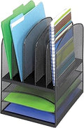 Safco 3266BL Onyx Mesh 5 Sorter, 3 Tray Desktop Organizer. Durable Steel Mesh Construction -3 Horizontal Trays. Multifunctional Use Ideal for Cubicles, Home Offices, Mail Rooms & Classroom