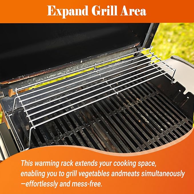 Uniflasy Stainless Steel Warming Rack for Weber Genesis 300 Series Gas Grill(2007-2016), for Genesis E310, E320, E330, S310, S320, S330, Replaces for Weber 65054, 81323, 62749