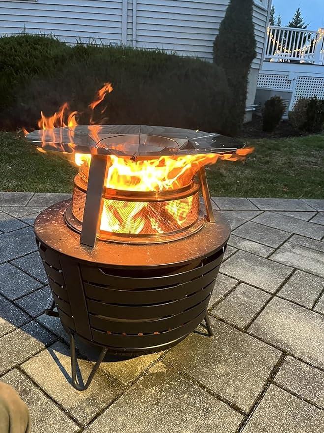 Heat Deflector for Solo Stove Yukon 1.0 & 2.0 – 27" Fire Pit Heat Diffuser Accessory, Heavy-Duty 304 Stainless Steel, Outdoor Heat Deflector with Spark Guard – Solo Stove Yukon Accessories